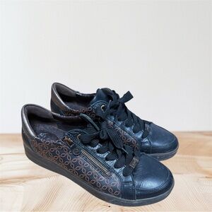 Women's Ara Black / Brown Designer Sneakers